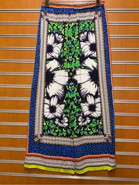 Jealous Tomato Multi-Color Patterned Maxi Skirt - Blue, Green, Orange, White